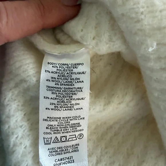 LOFT Cream Cowl Neck Sweater - Picture 6 of 9